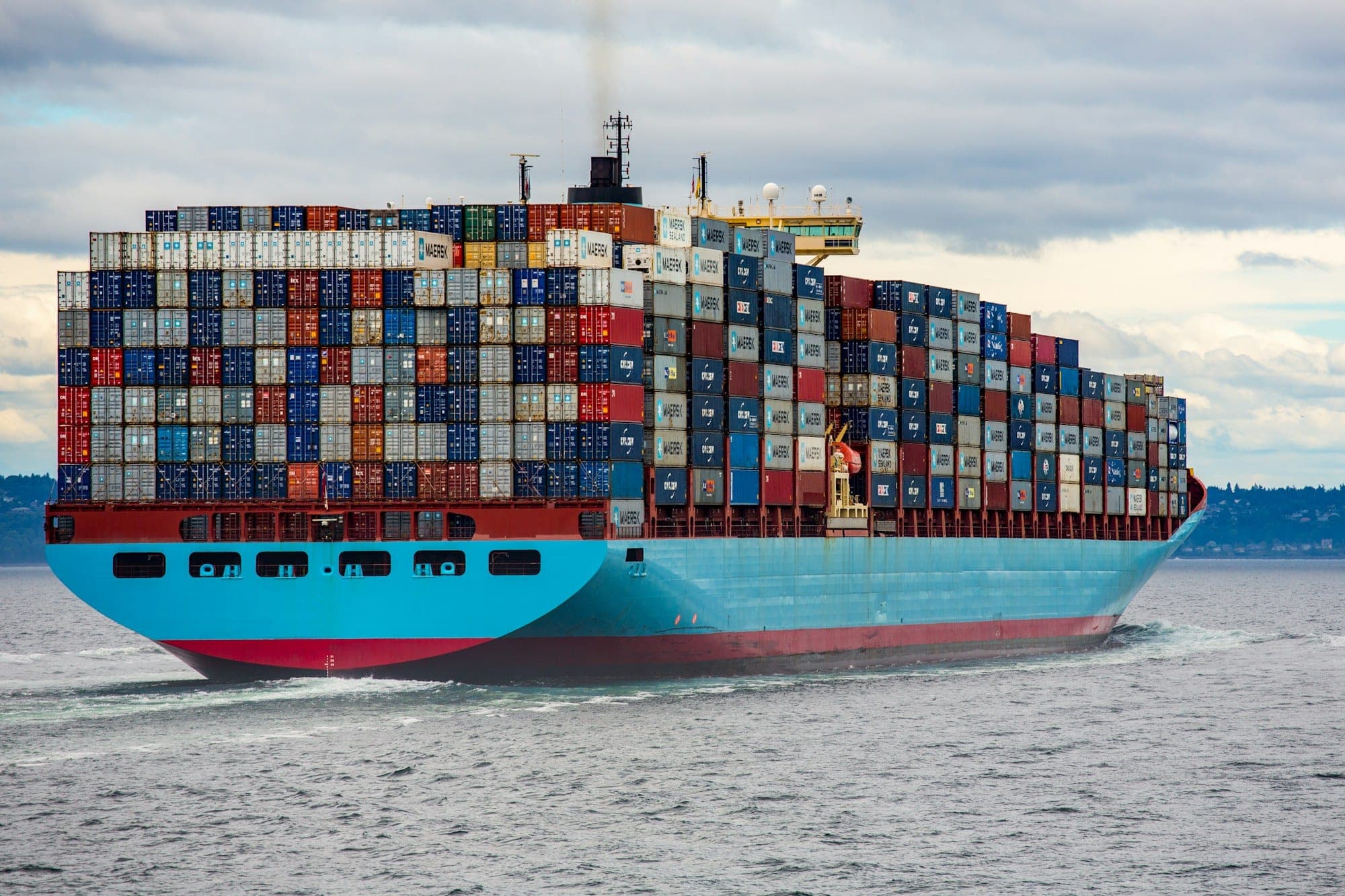 Container vessel berthed at Port Qasim, Karachi